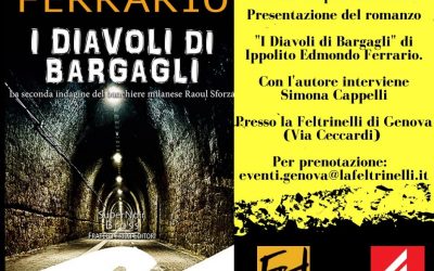 Martedì 5 aprile 2022, Libreria Feltrinelli di Genova, presentazione del romanzo “I diavoli di Bargagli”